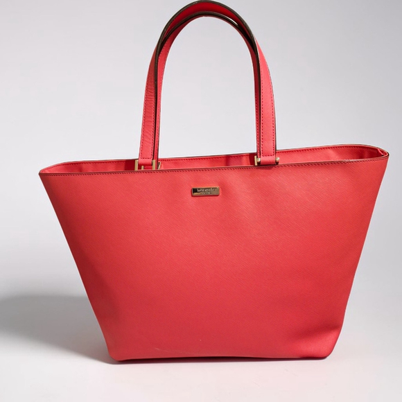 Kate Spade Newbury Lane Coral Saffiano Bag - Structured Leather Shoulder Tote